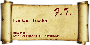 Farkas Teodor névjegykártya
